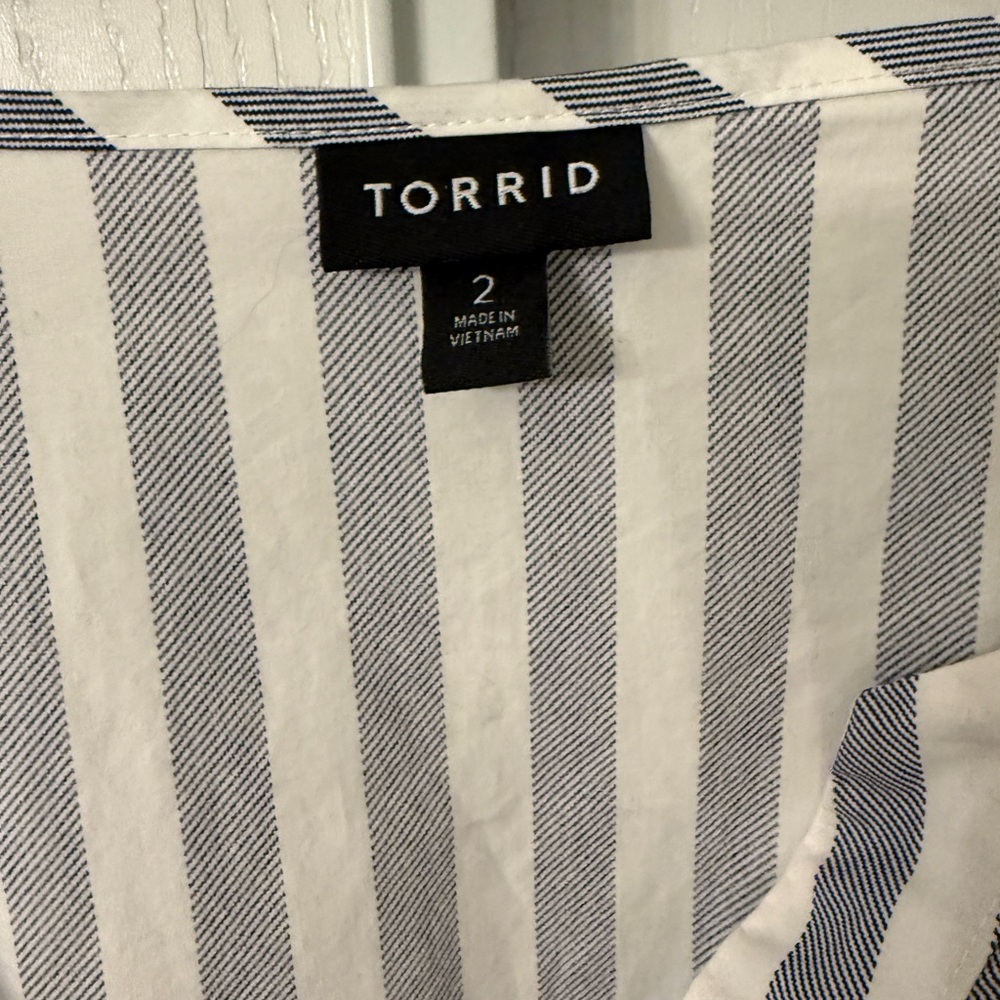 Torrid Navy and White Striped Dress - Picture 2 of 4